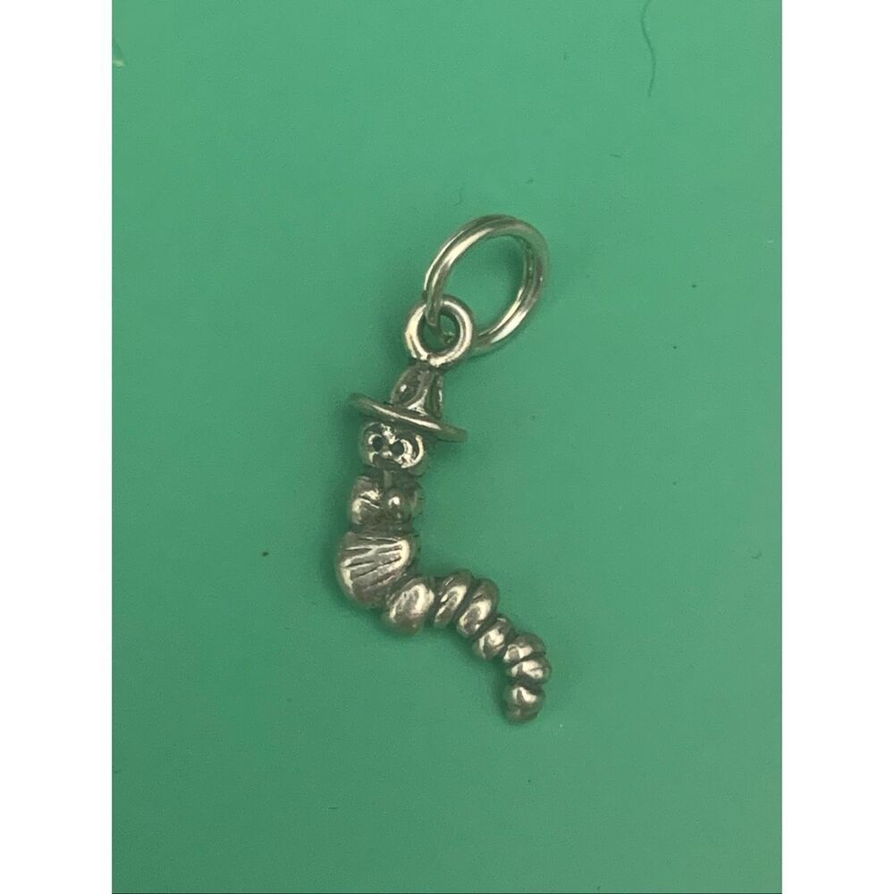 .925 Garden Worm Sterling Silver Jewelry Charm #plants #gardner